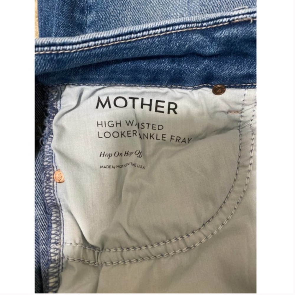 MOTHER High Waisted Looker Ankle Fray Hop On Hop Off 27 - Picture 4 of 4